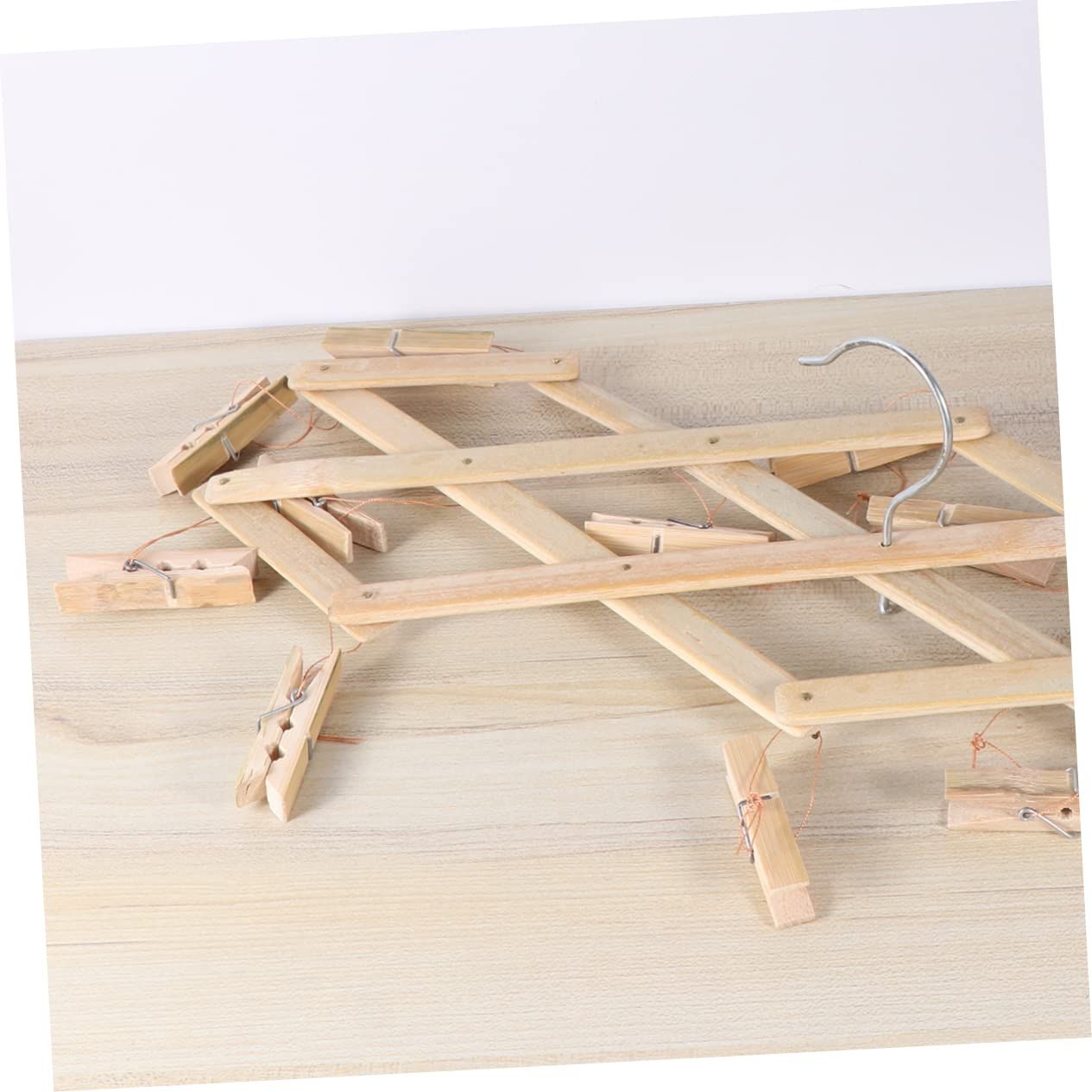 Multi Hanger Hangers for Clothes Bamboo Sock Drying Rack Space Saver Clothes view 3