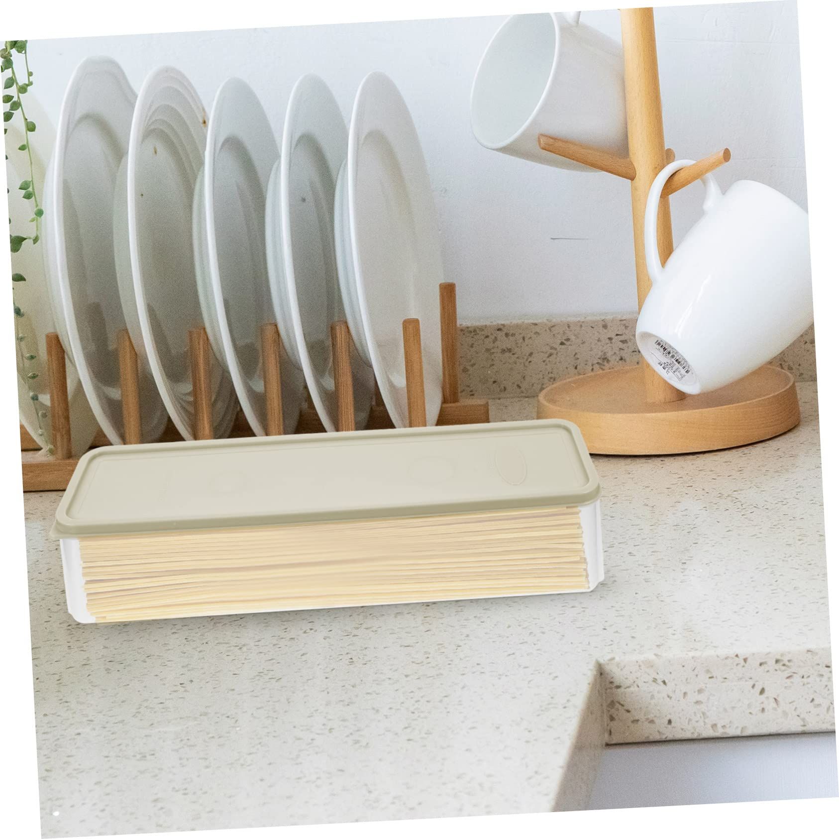 Noodle Storage Box Noodle Canister with Lid Airtight Storage Rectangular Pasta view 3
