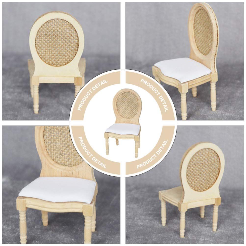 Miniature Chair Linen Chair Miniatures Mini Toy Wood Toys Wooden Chair view 2
