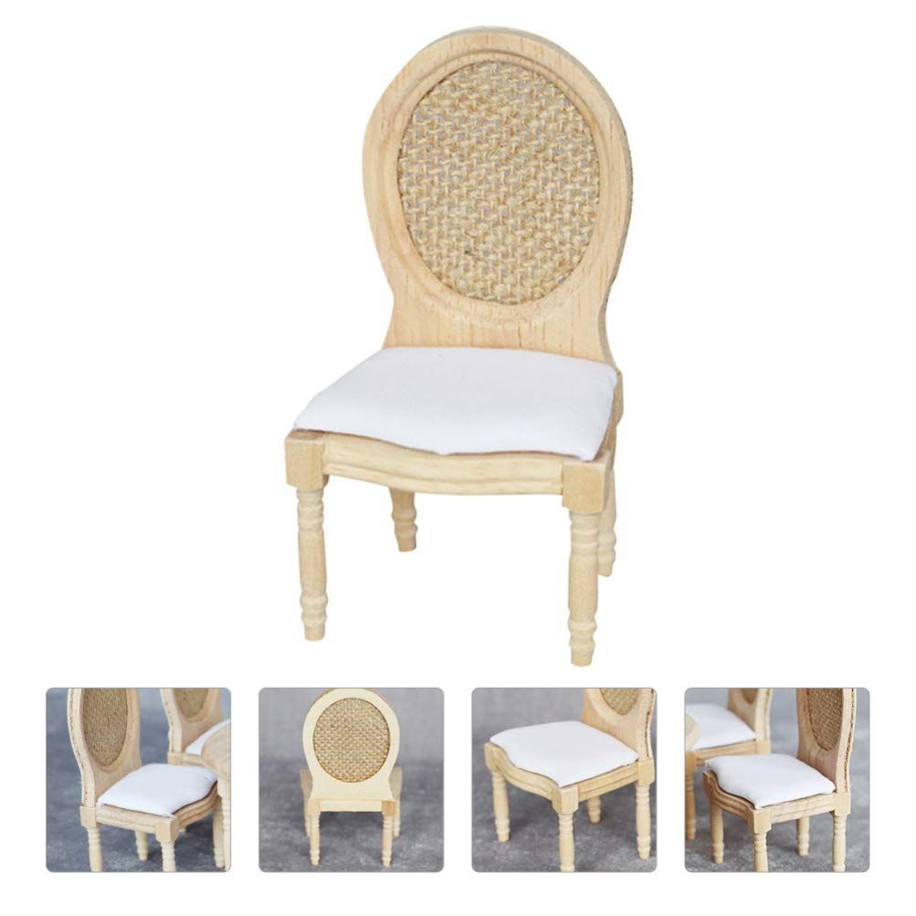 Miniature Chair Linen Chair Miniatures Mini Toy Wood Toys Wooden Chair view 3