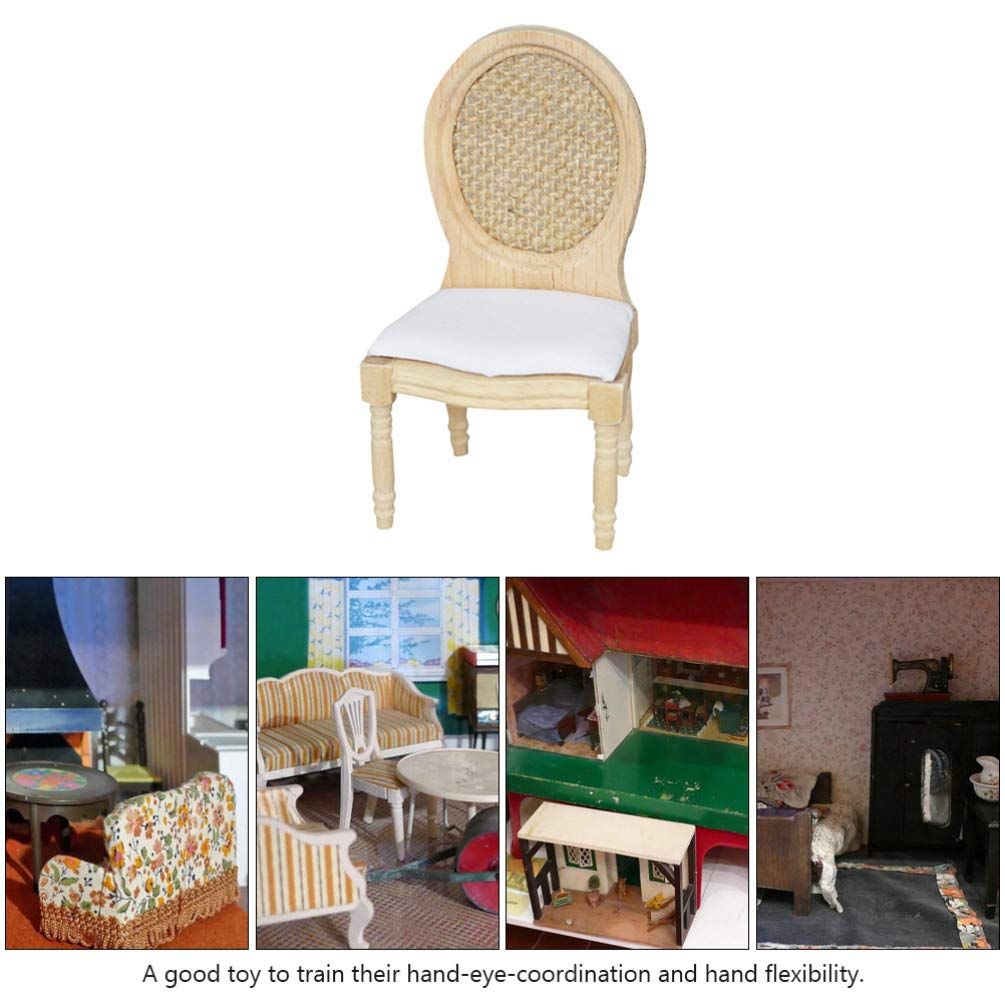 Miniature Chair Linen Chair Miniatures Mini Toy Wood Toys Wooden Chair view 5
