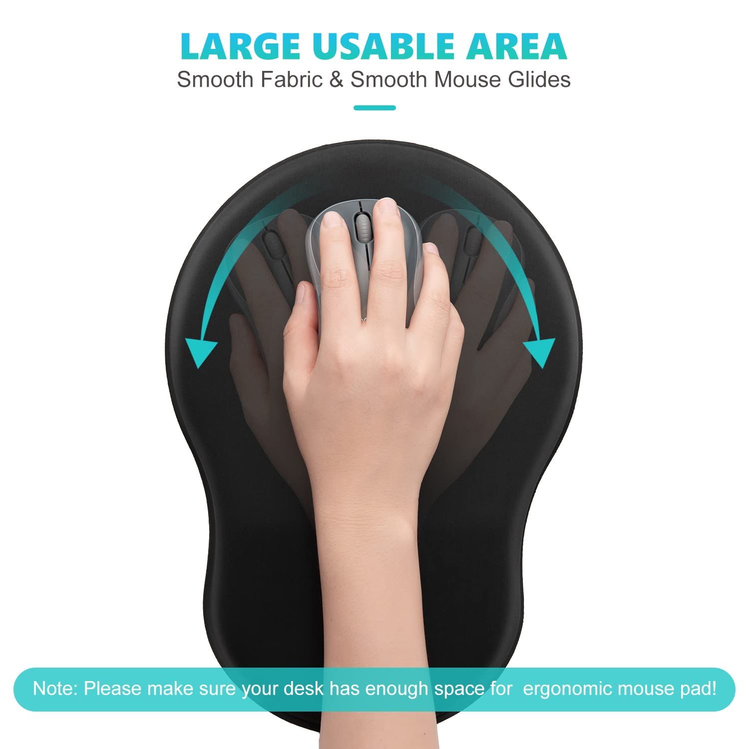 Mouse Pad Wrist Support, Ergonomic Mouse Pad with Wrist Rest, Pain Relief view 3