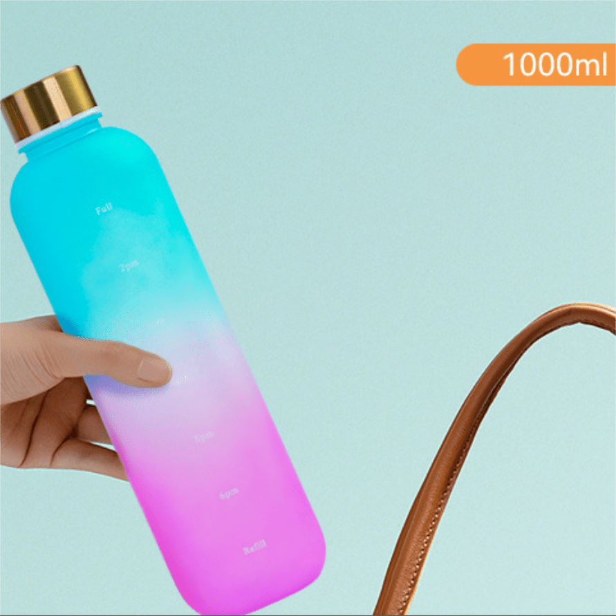 Water Bottle Portable Travel Student Fashion Matte Gradient Copper Cap Sports view 5