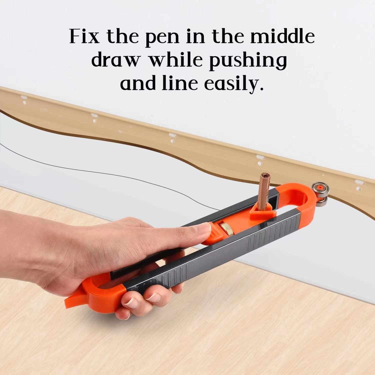 Precise Contour Scribe Tool with Lock for Pencil - Woodworking Edge Corner view 4