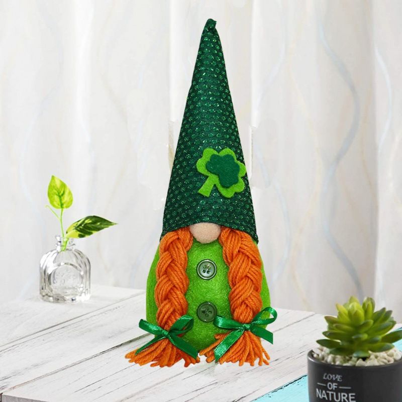 2pcs Dwarf Decoration, Fairy Swedish Dwarf Decoration Green Irish Fairy Dwarf view 2