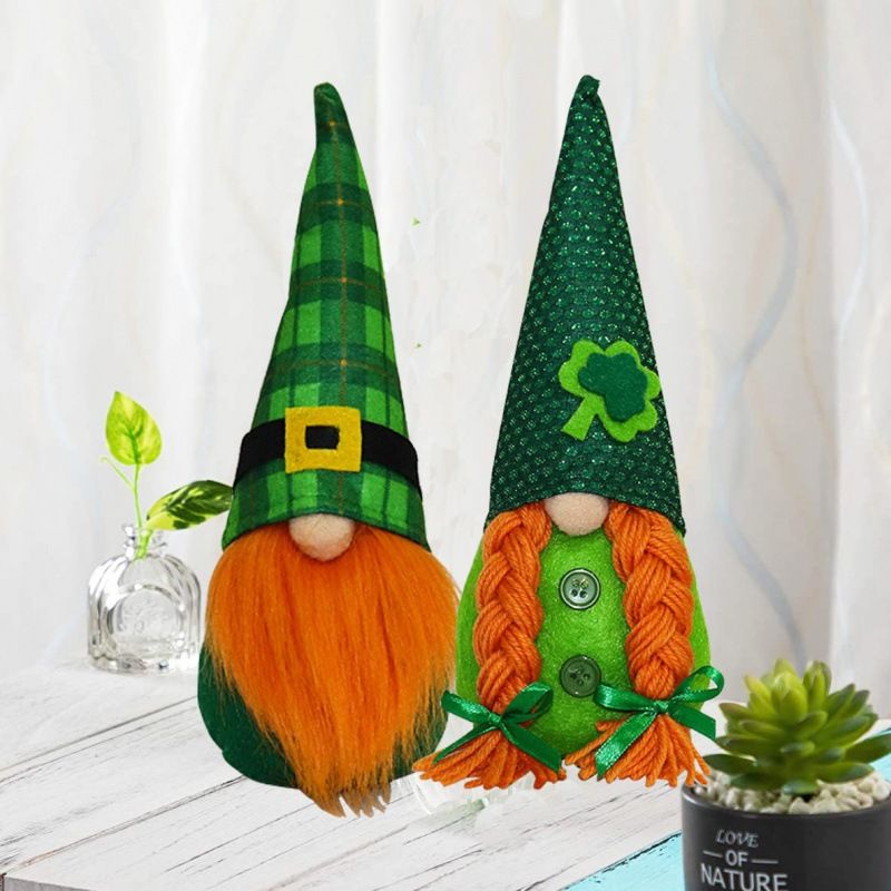 2pcs Dwarf Decoration, Fairy Swedish Dwarf Decoration Green Irish Fairy Dwarf view 4