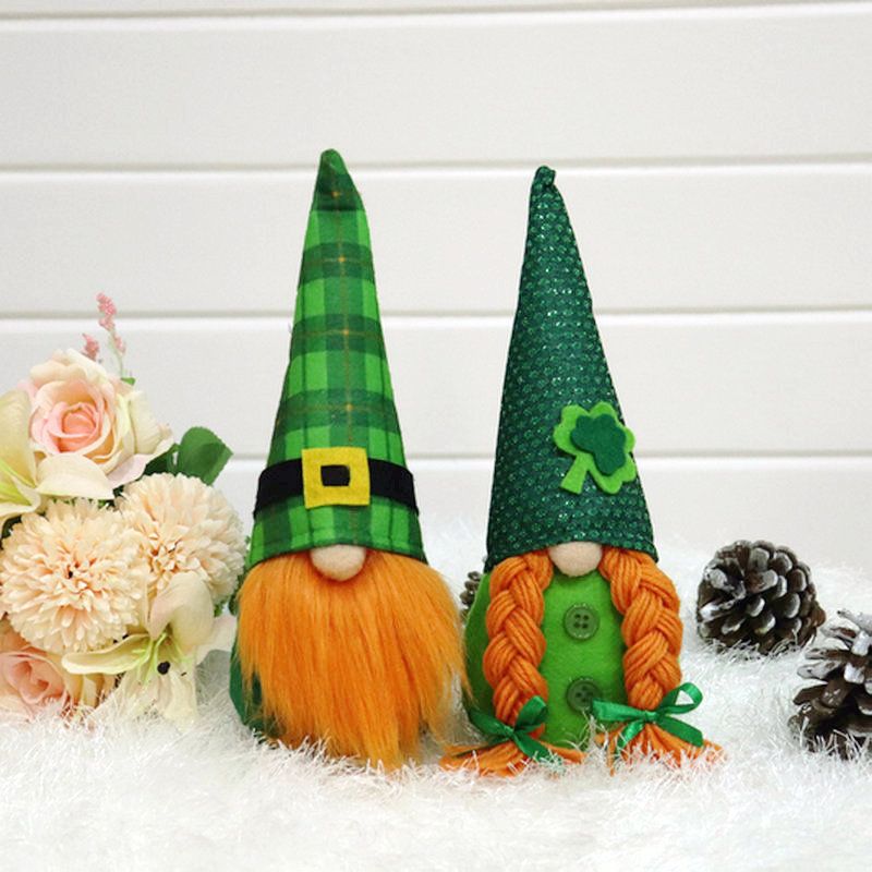 2pcs Dwarf Decoration, Fairy Swedish Dwarf Decoration Green Irish Fairy Dwarf view 5