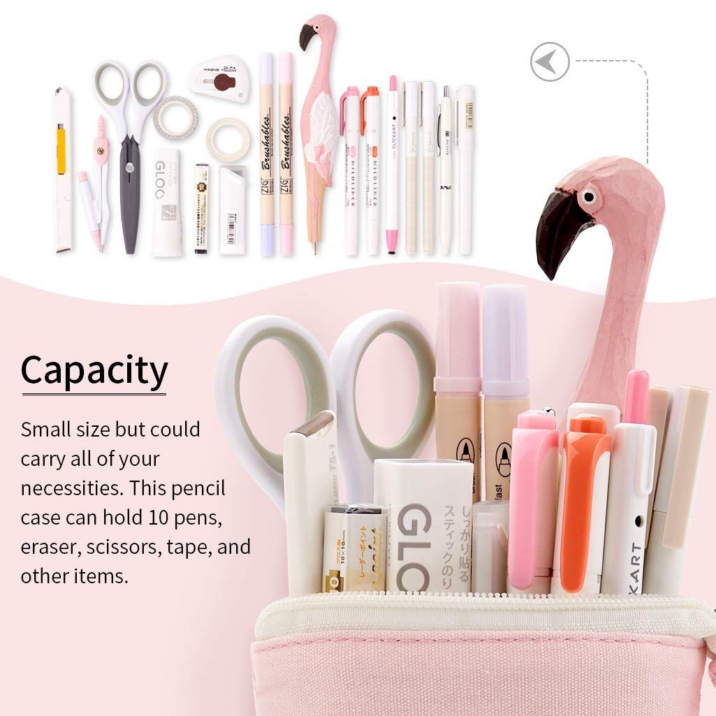 Cute cat retractable pencil case/zipper canvas box+PU cartoon pencil case view 5
