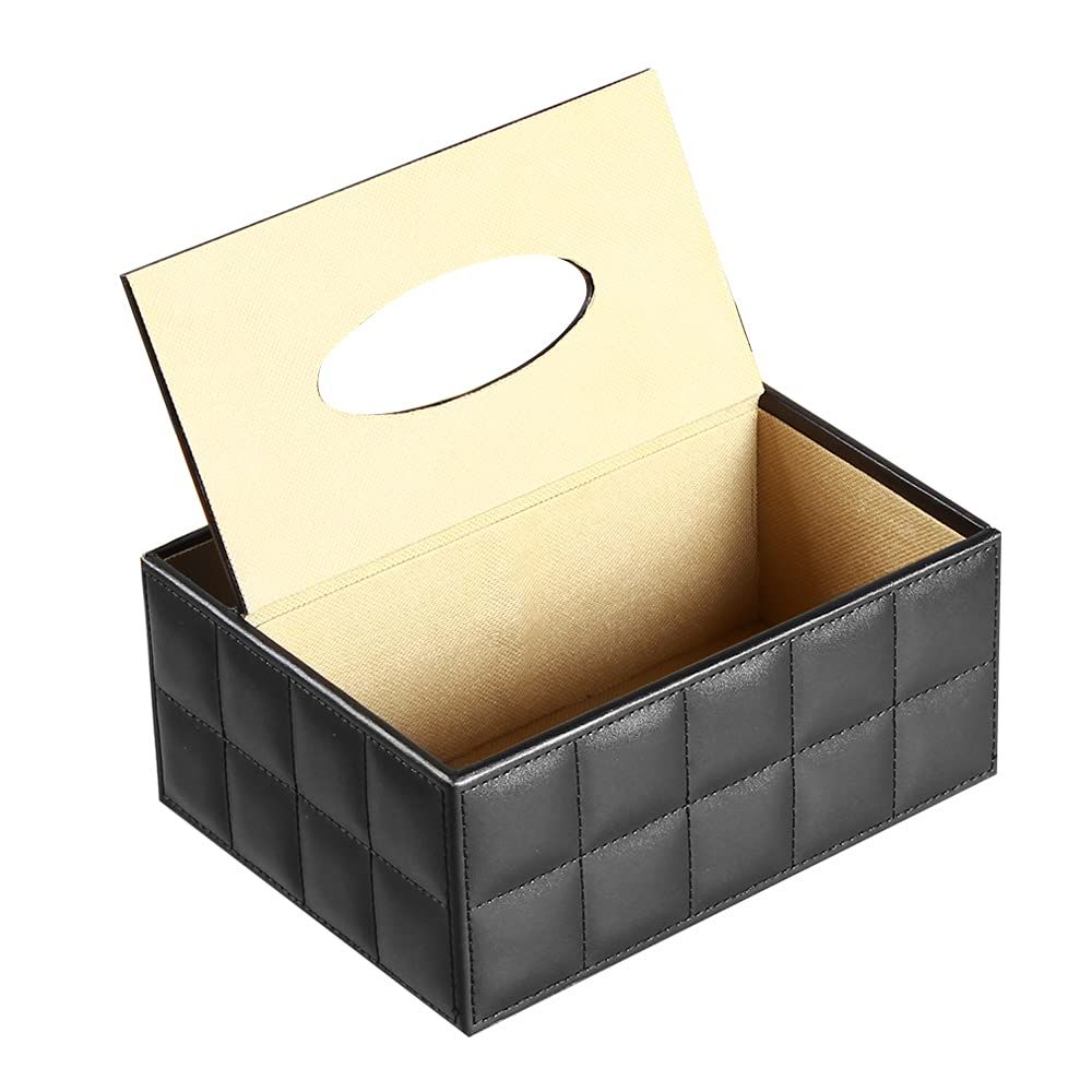 PU Leather Multifunction Rectangular Tissue Box Cover and Remote Control Caddy view 3