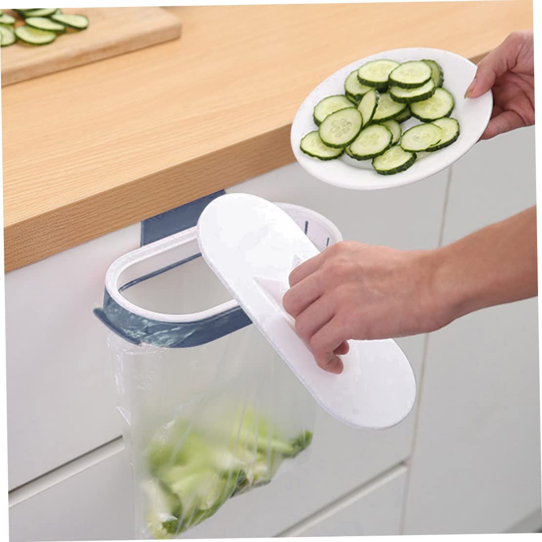 Garbage Bag Holder Trash Bag Hanging Bracket Waste Bin Hanger Organizer for view 5