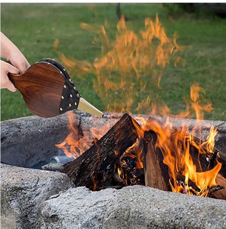 Barbecue bellows, wooden blower, fireplace blower, barbecue accessories, fire view 2