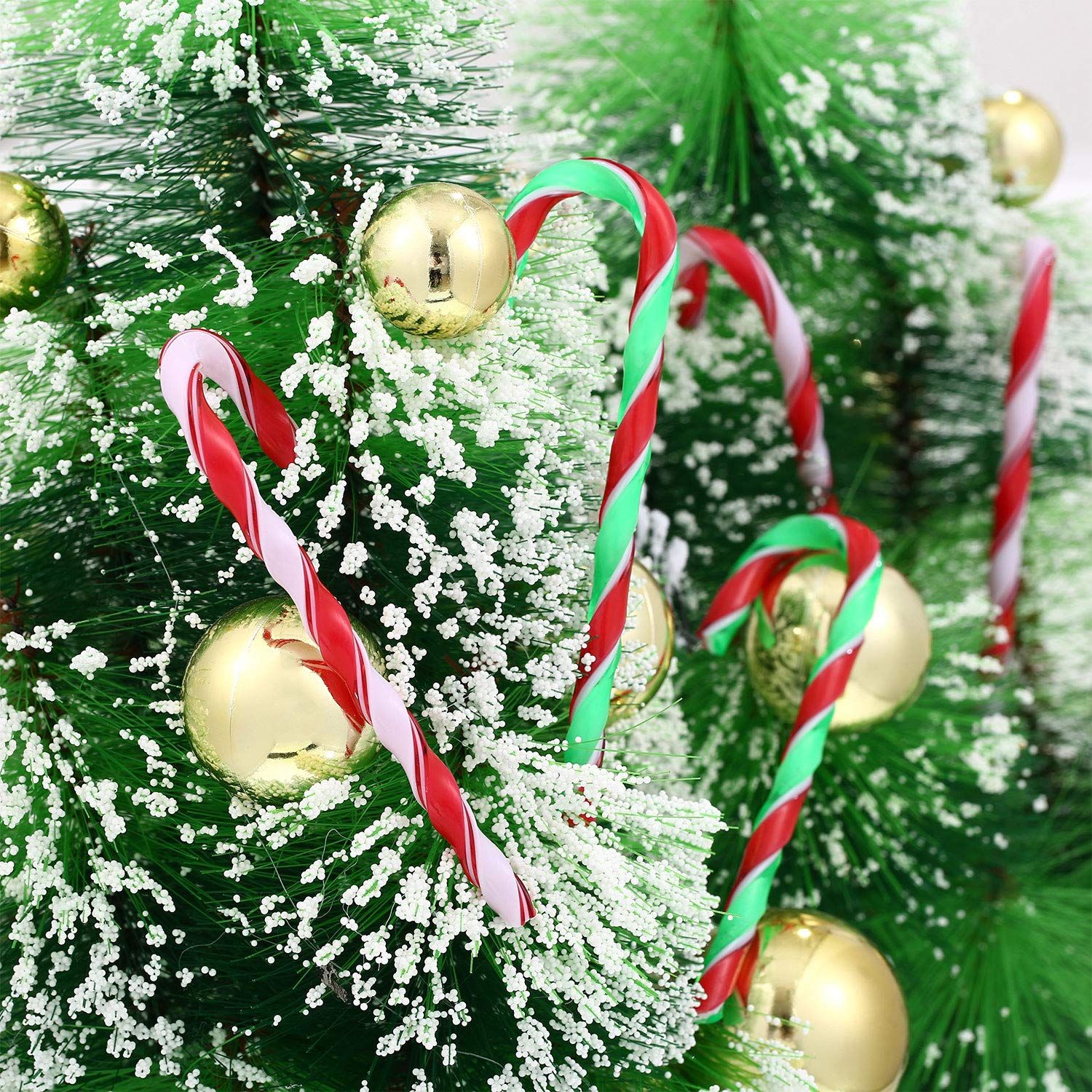 12pcs Christmas Candy Cane Twisted Plastic Candy Cane Xmas Tree Decoration for view 4