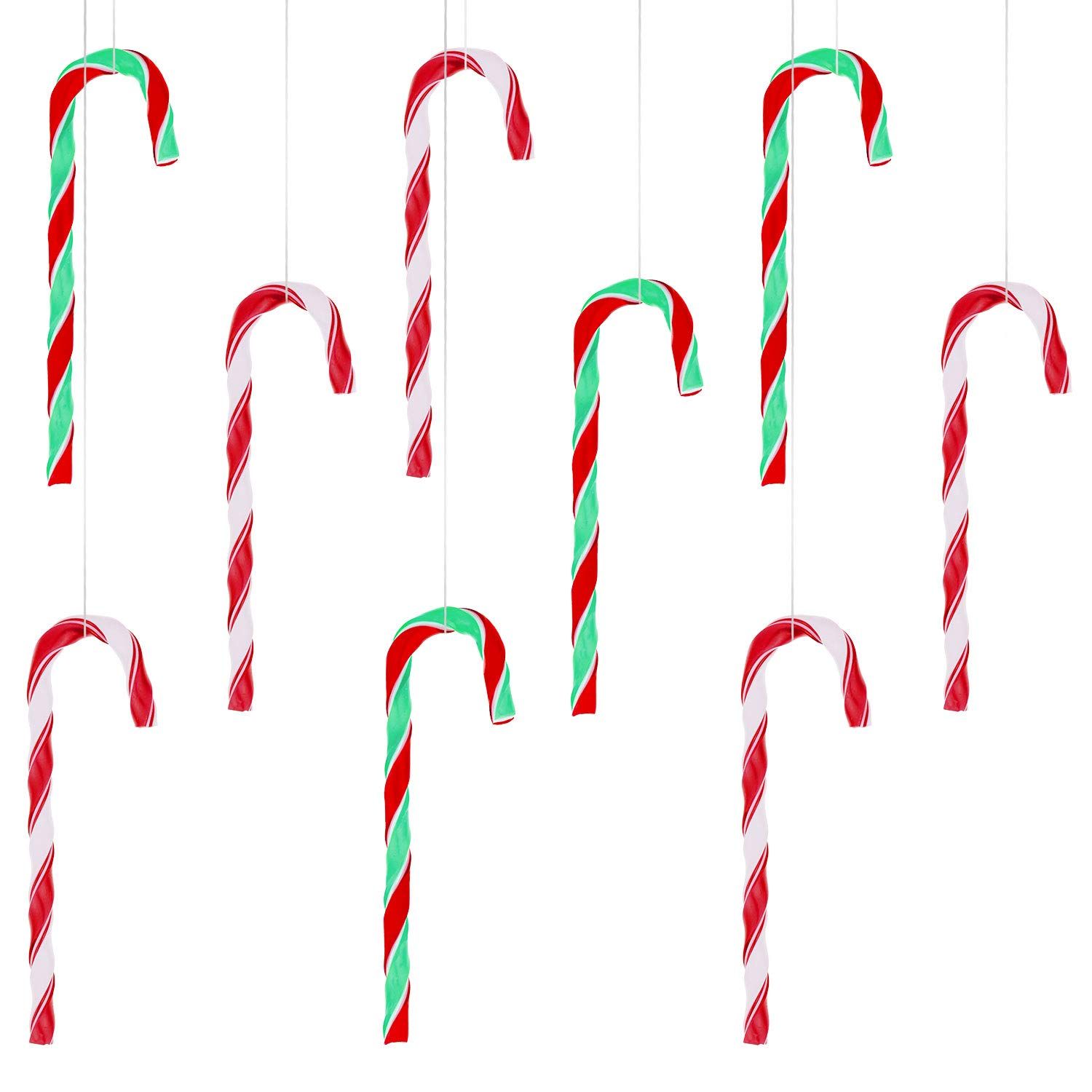 12pcs Christmas Candy Cane Twisted Plastic Candy Cane Xmas Tree Decoration for view 5