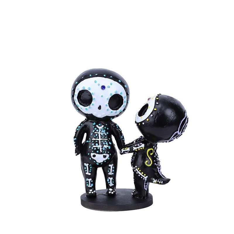 Sugar Skull Couple Figurine Statue Couples Cute Skeleton Mexican Halloween Day