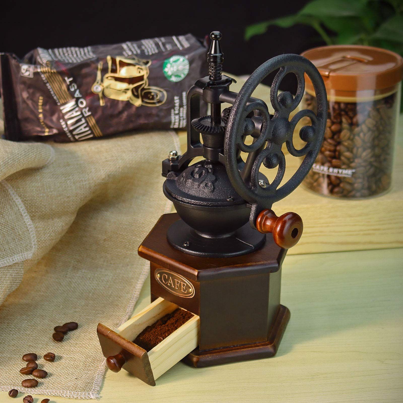 Wooden Coffee Bean Grinder Manual Coffee Grinder Roller view 5