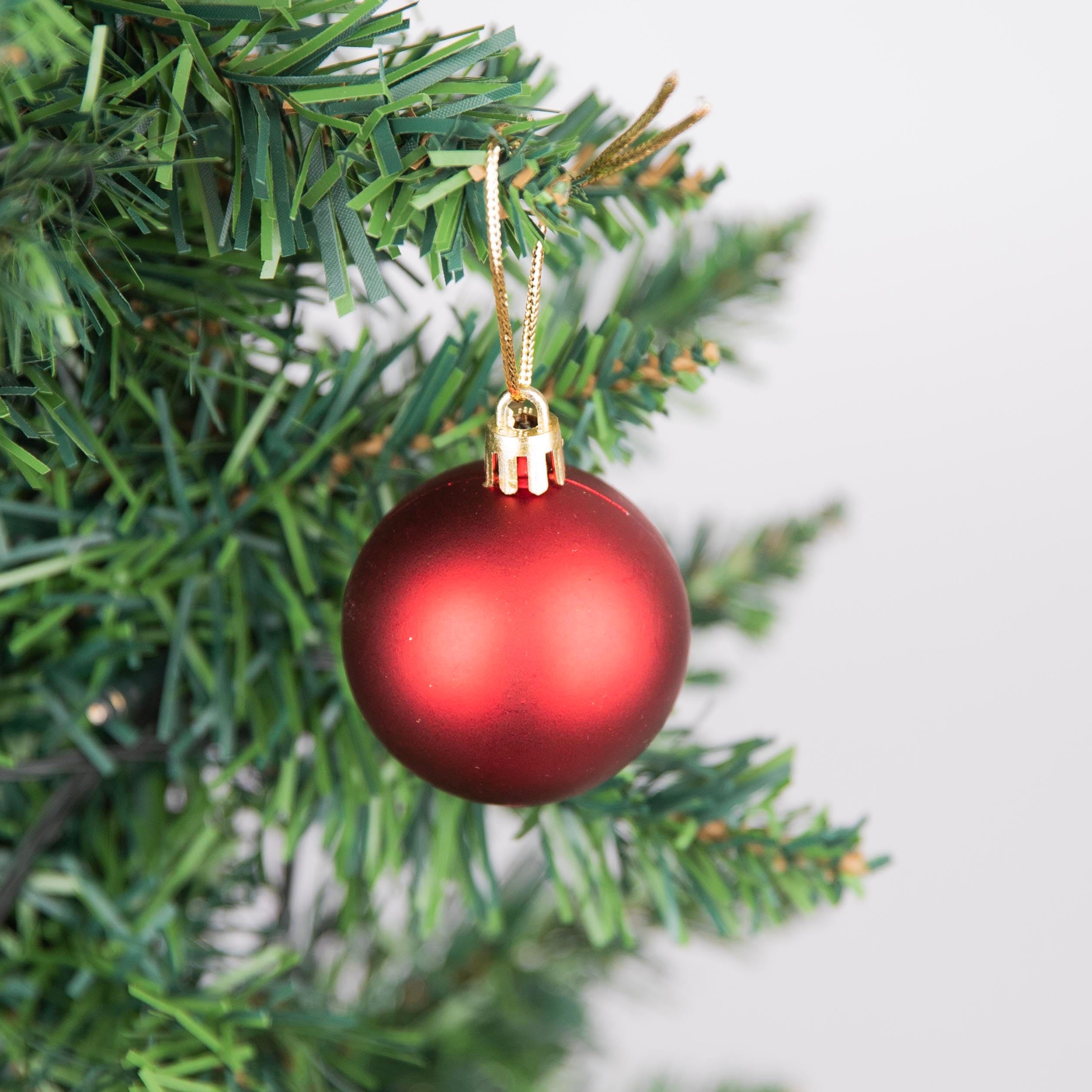 100pcs Christmas Baubles Shatterproof Dark Red view 5