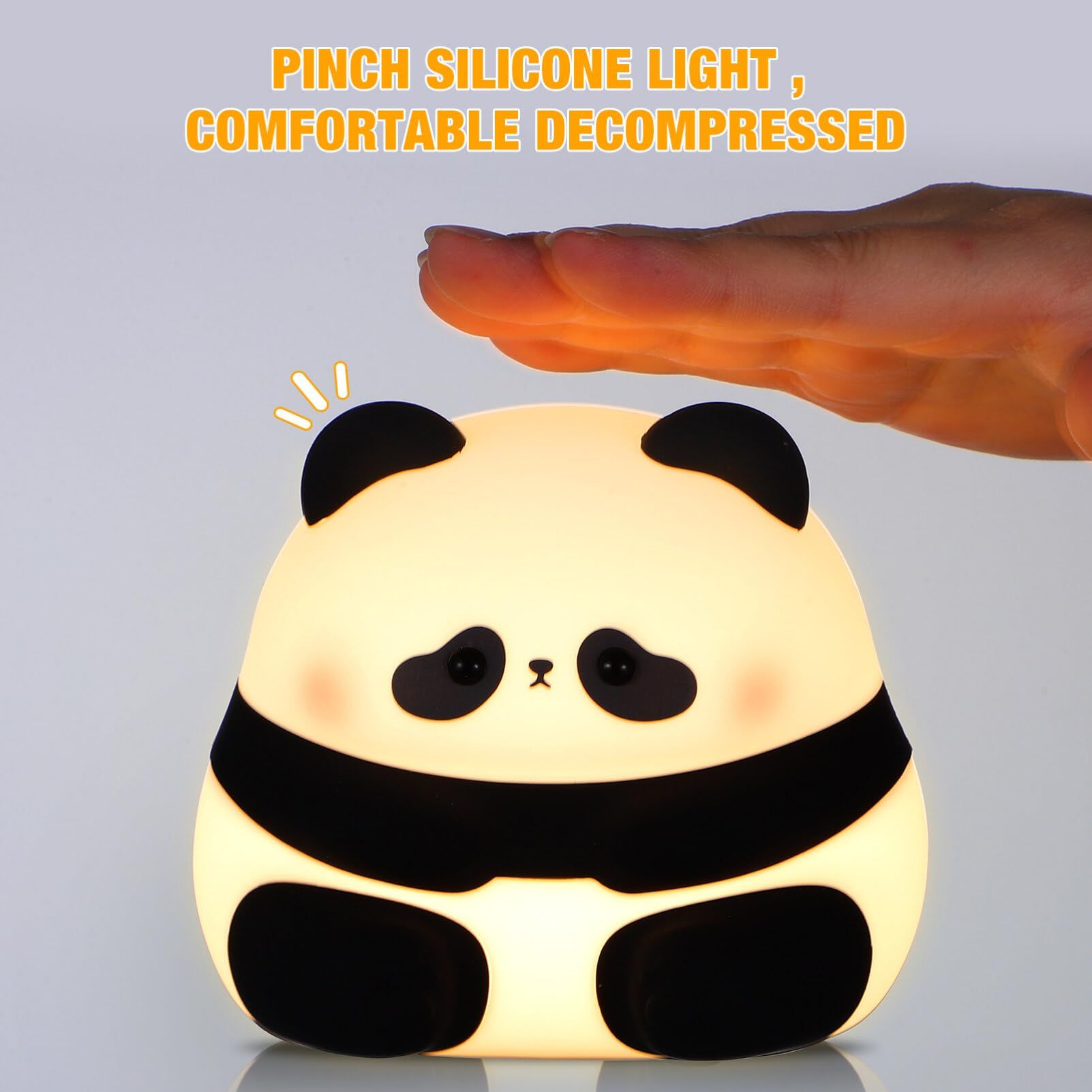 Cute panda night light, LED animal night light, silicone dimming kindergarten view 2