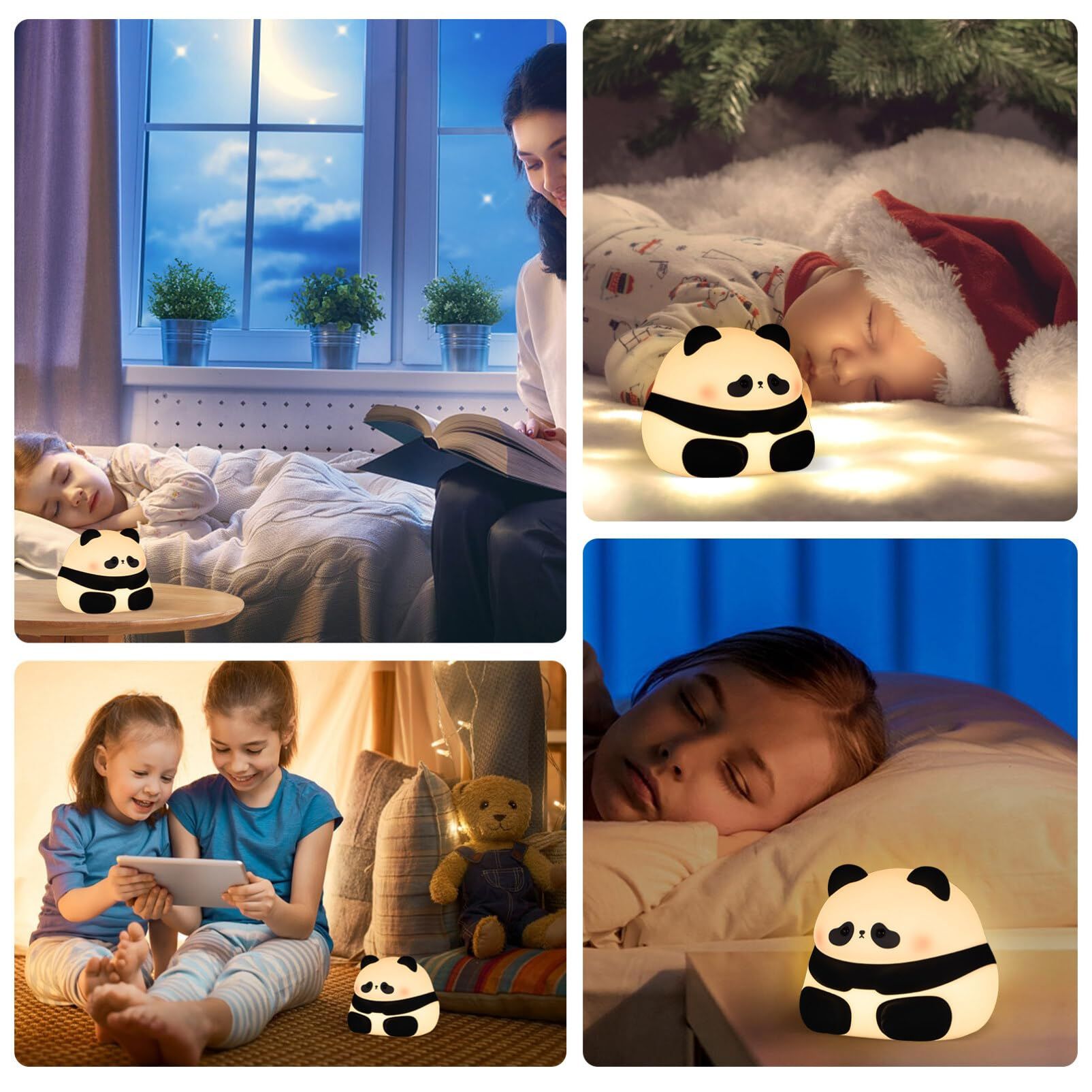 Cute panda night light, LED animal night light, silicone dimming kindergarten view 3