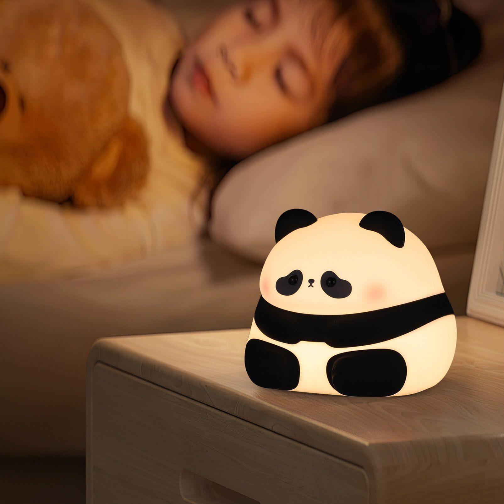 Cute panda night light, LED animal night light, silicone dimming kindergarten view 4