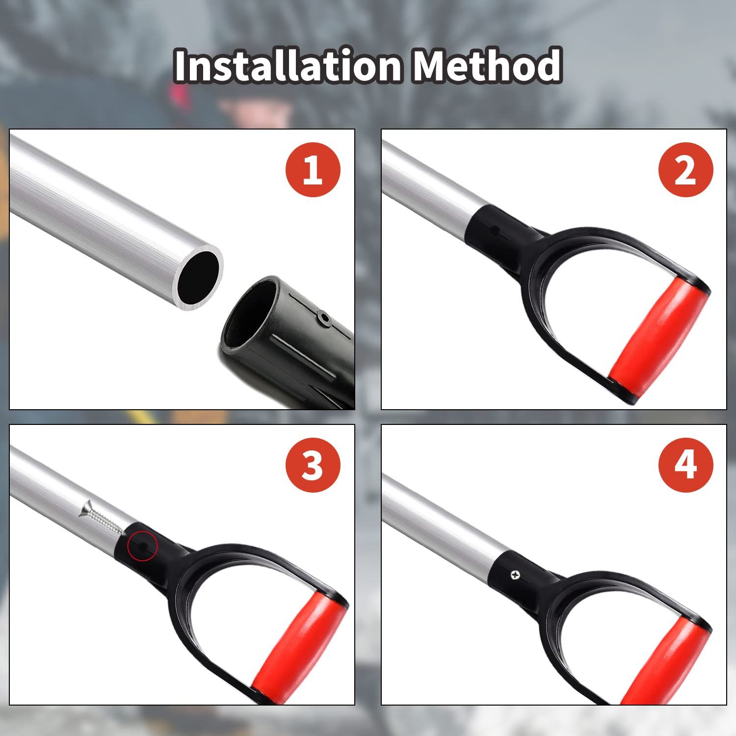 PVC snow shovel replacement handle garden accessories - digging rake tool view 2