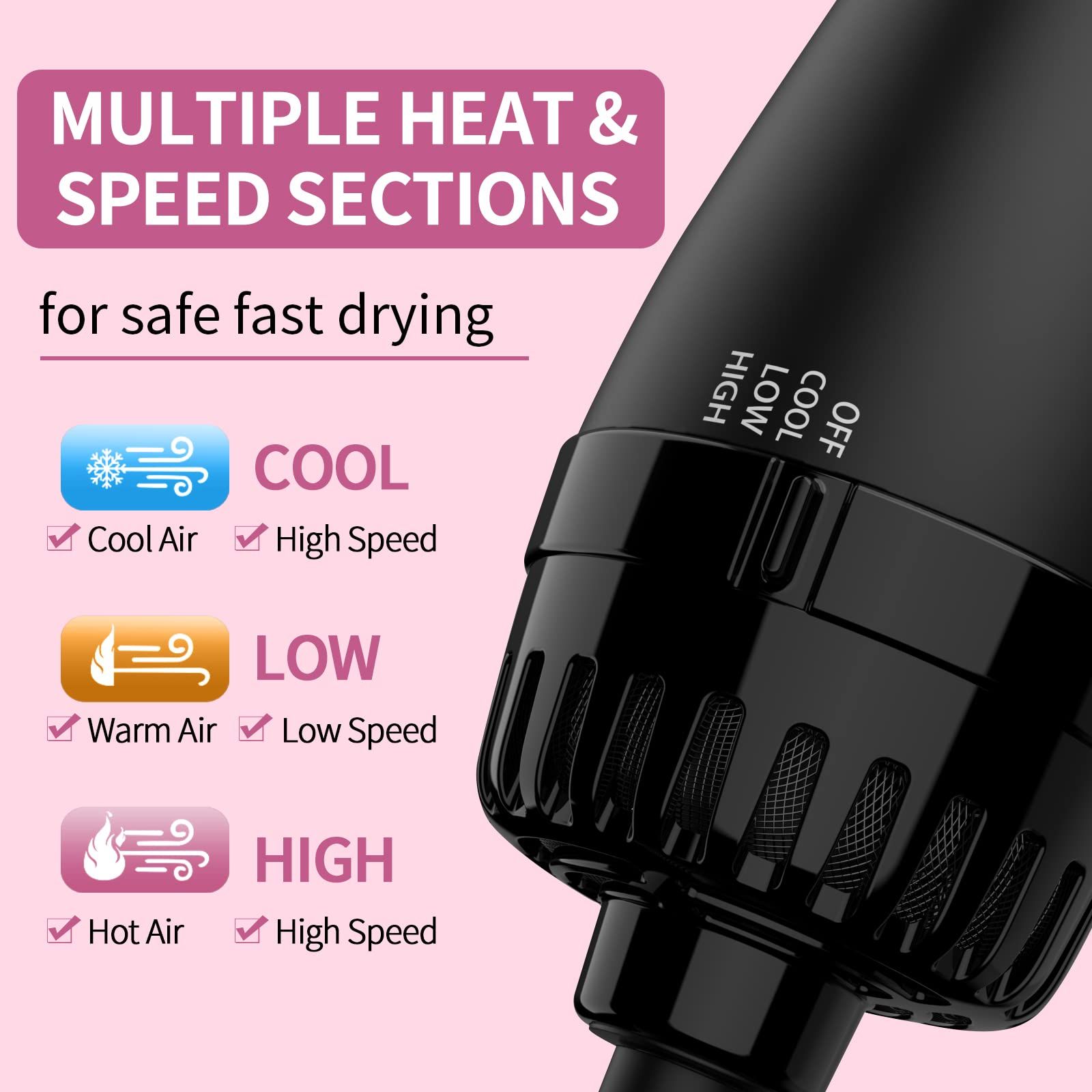 Hair Dryer Brush Blow Dryer Brush in One Upgraded Hair Dryer and Styler with view 2