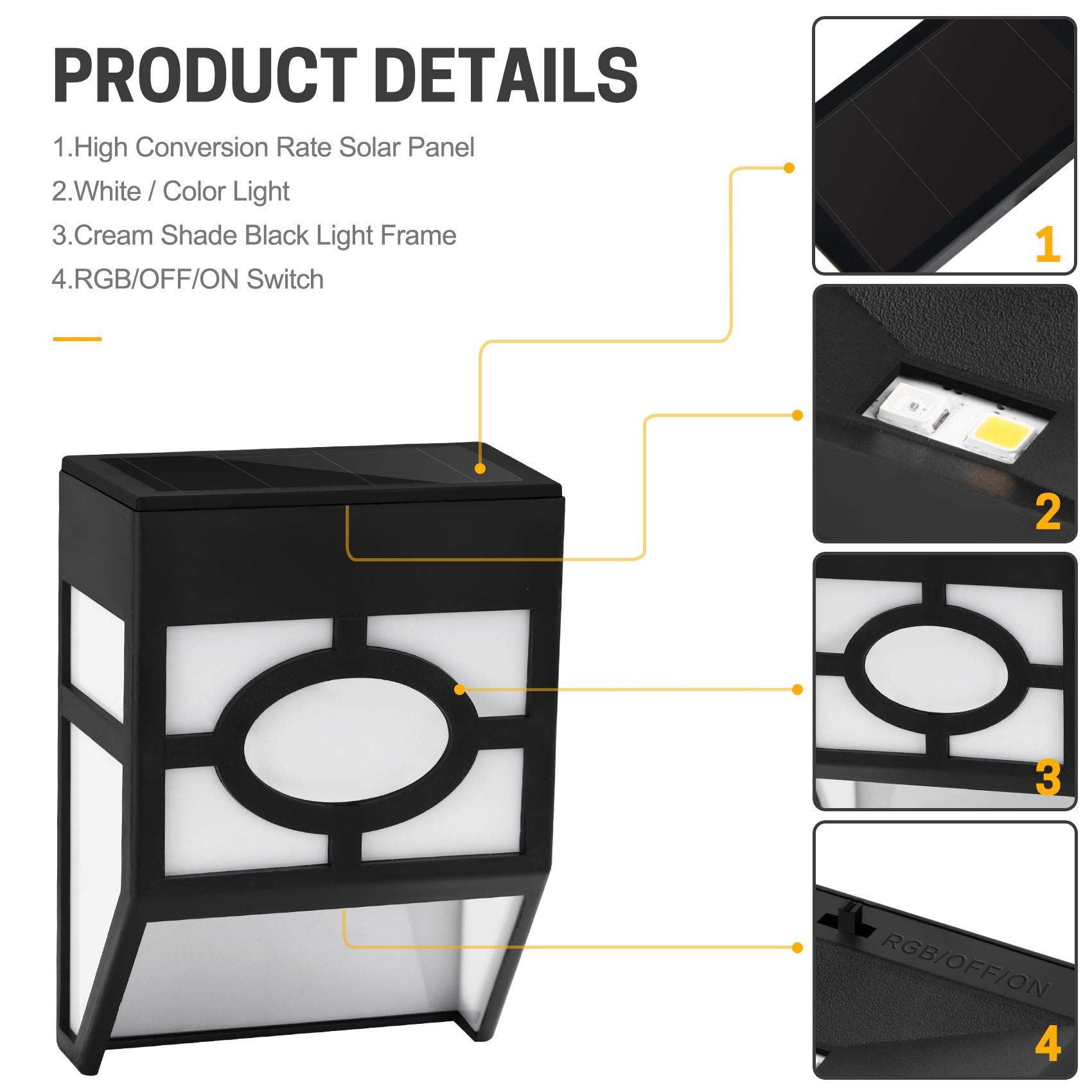 4pc Solar Lights Outdoor view 3