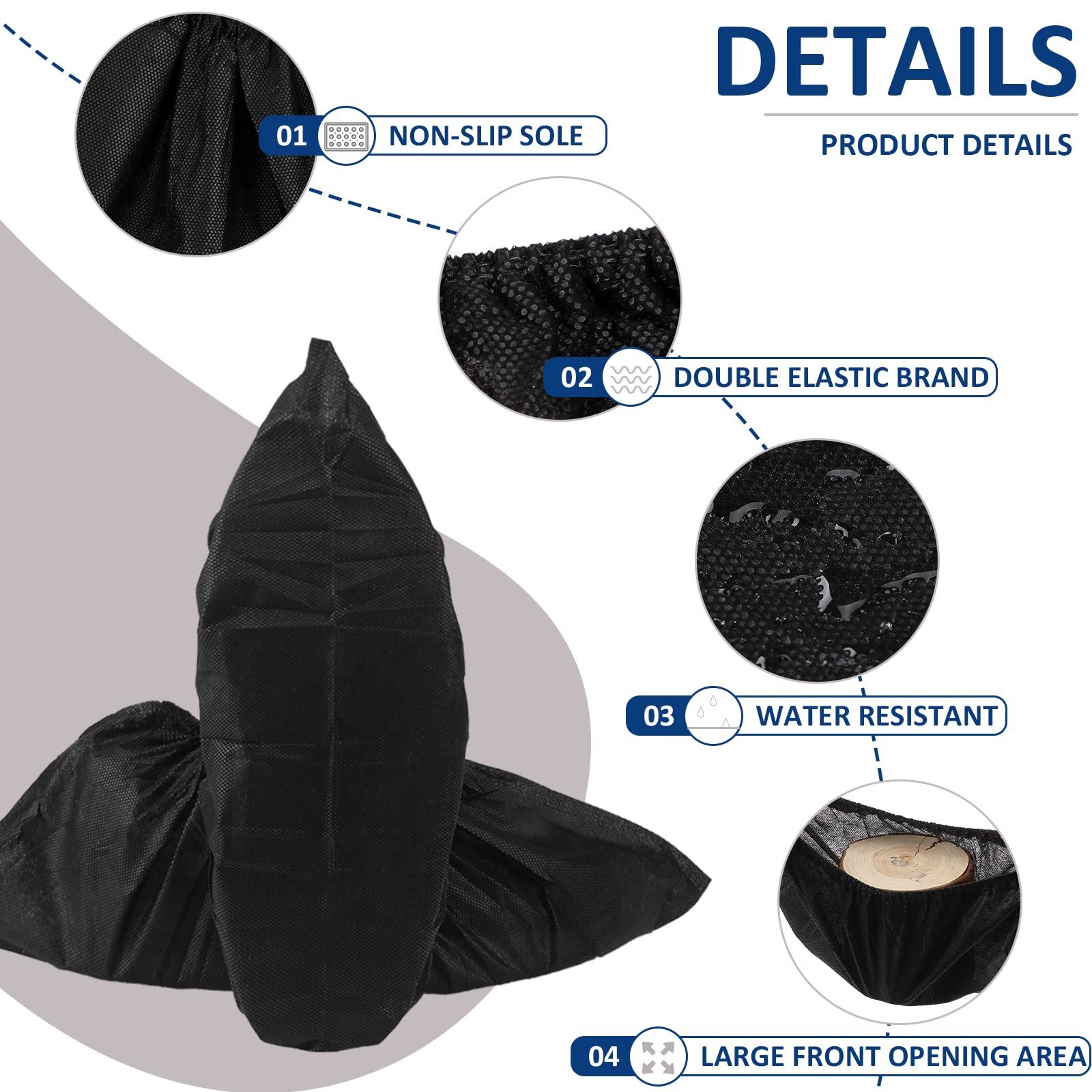Disposable Shoe Covers Non Woven Stretchable Boot Covers Non Slip Durable view 4