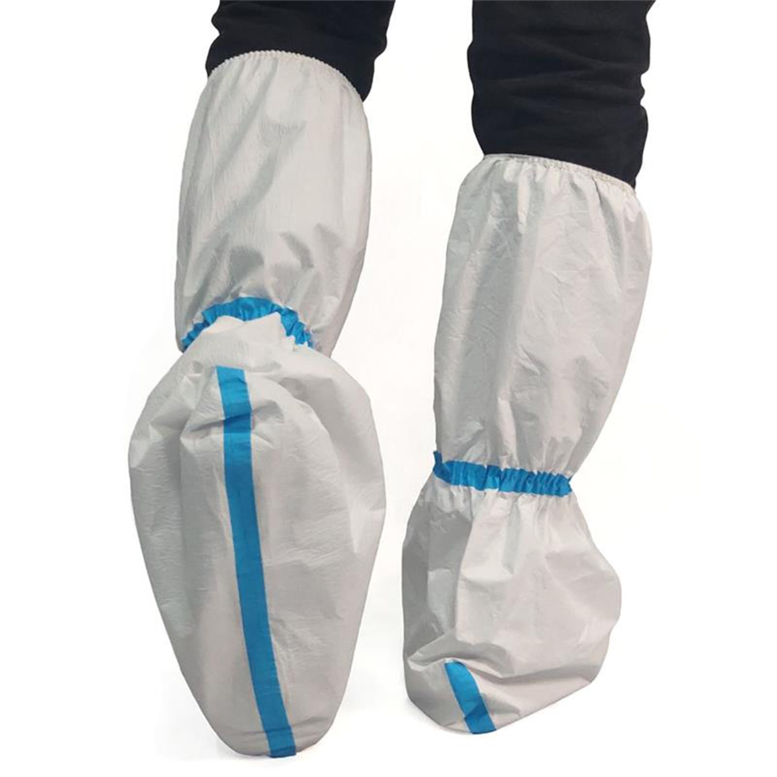 6 Pairs Disposable Hazmat Boot and Shoe Covers Knee High Booties Non-Slip and
