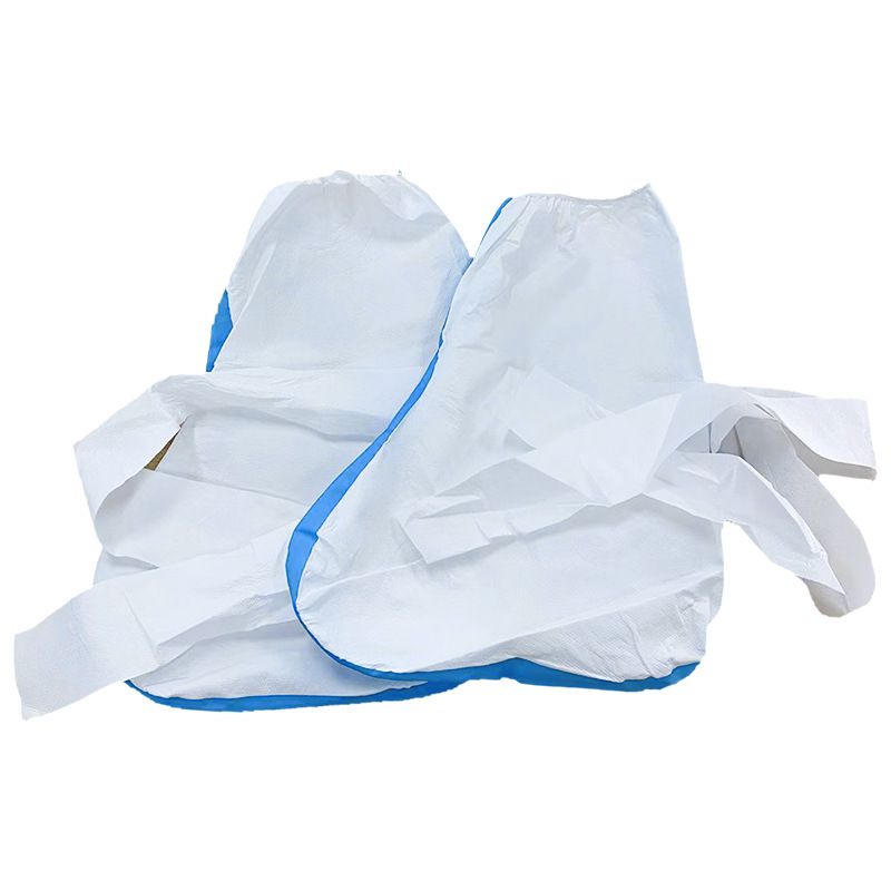 6 Pairs Disposable Hazmat Boot and Shoe Covers Knee High Booties Non-Slip and view 2