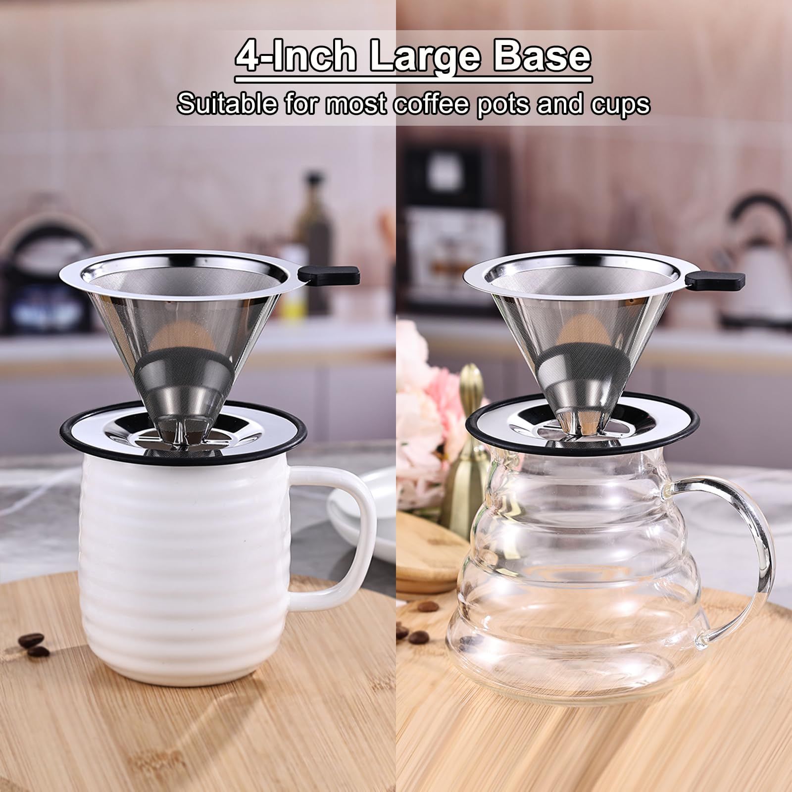 Reusable Stainless Steel Pour Over Coffee Filter Paperless Metal Coffee view 5