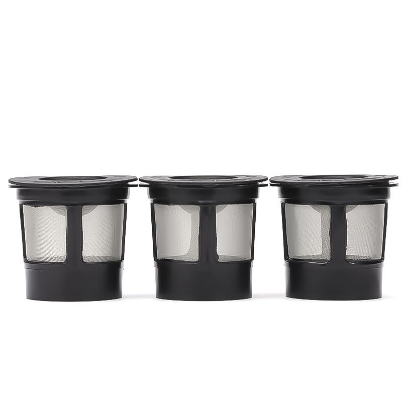 3PC Black Reusable Cups for Coffee Makers - Universal Fit Refillable Coffee view 4