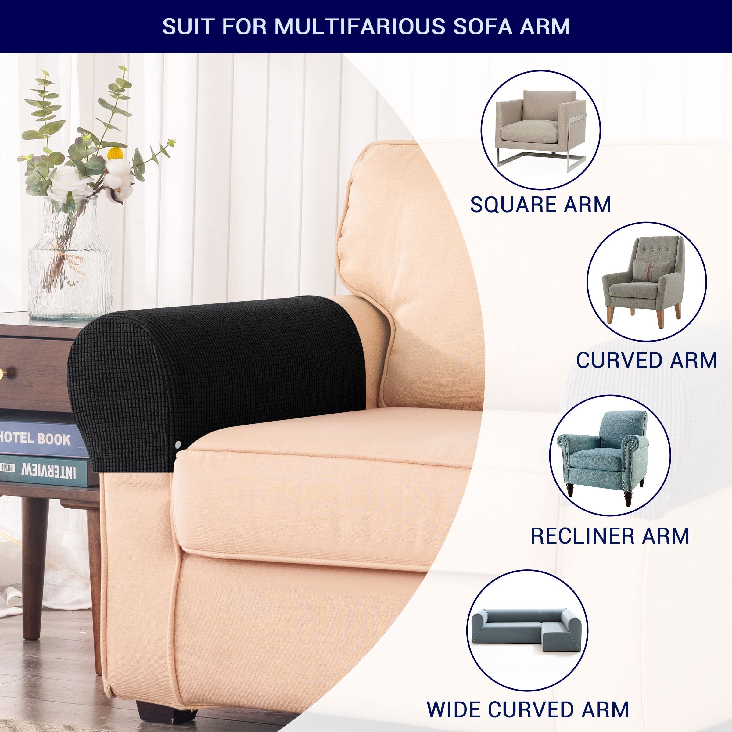 2pc Stretch Armrest Covers Spandex Arm Covers for Chairs Couch Sofa Armchair view 3