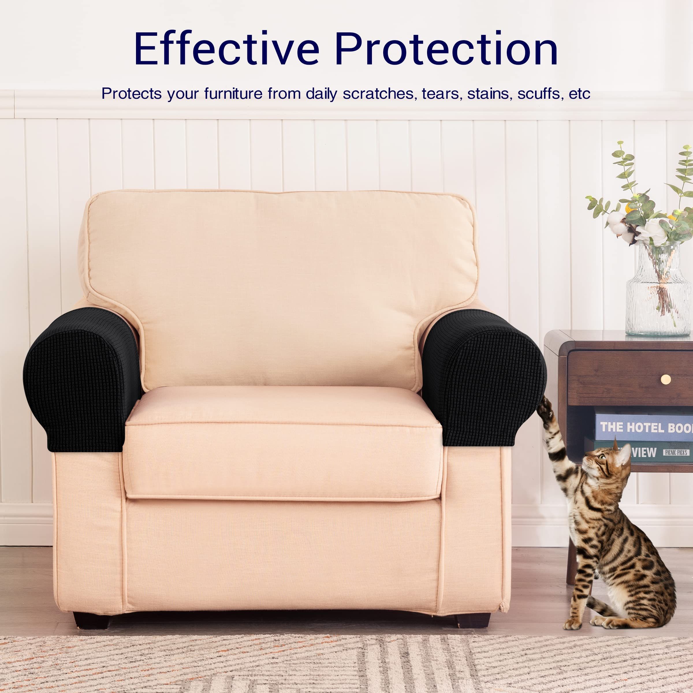 2pc Stretch Armrest Covers Spandex Arm Covers for Chairs Couch Sofa Armchair view 4