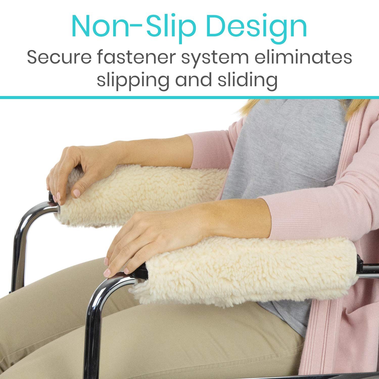 2pc Memory Foam Sheepskin Pad for Office & Transport Chair - Soft Support view 5