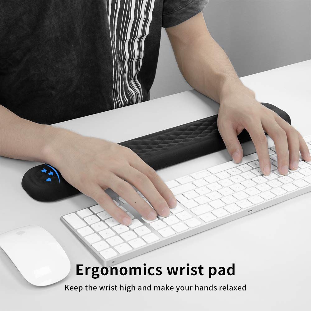 Keyboard Wrist Rest, Memory Foam Hand Rest Support Pad Padded for Office view 4