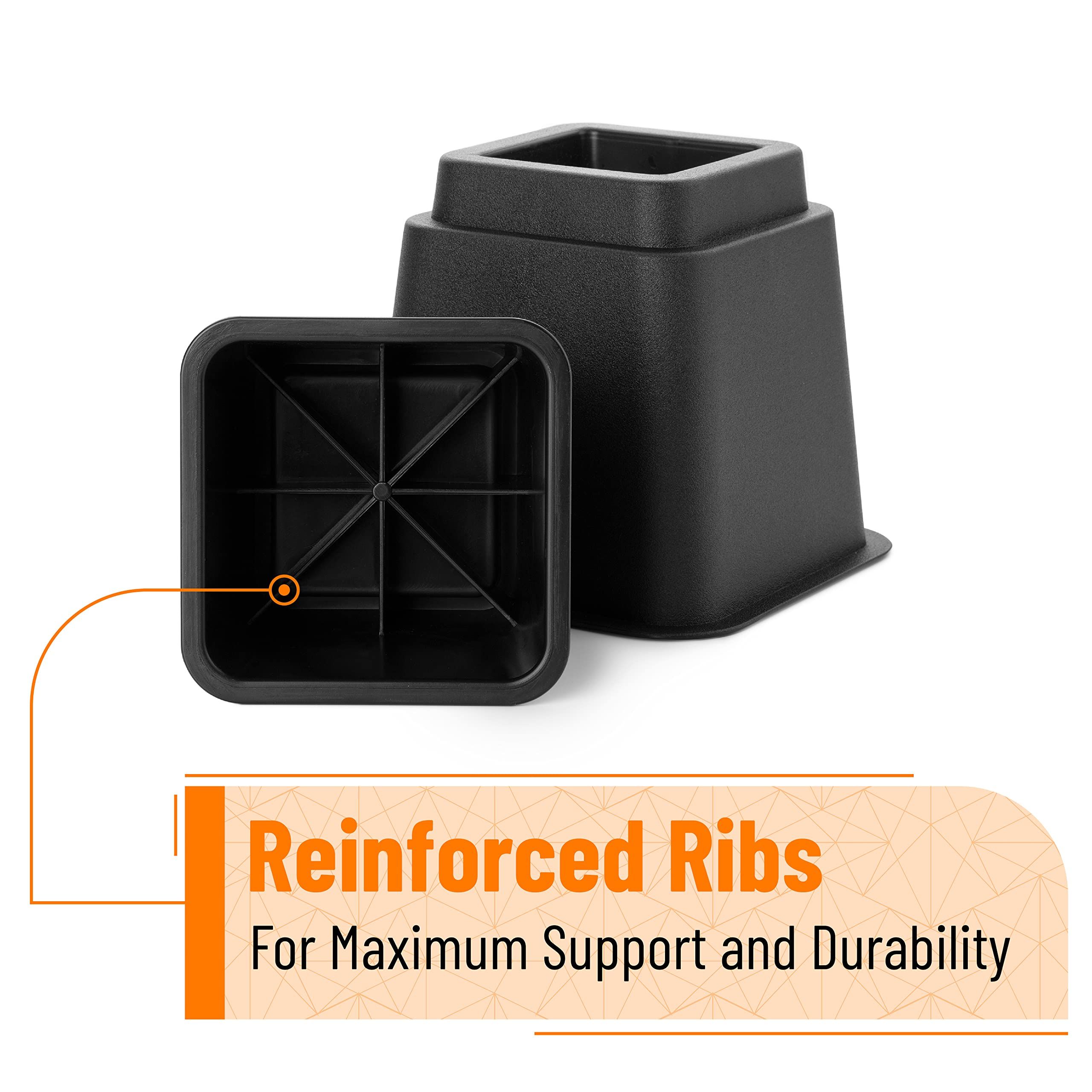 Adjustable Bed Risers, Furniture Risers, Elevation in Heights Table Riser view 2