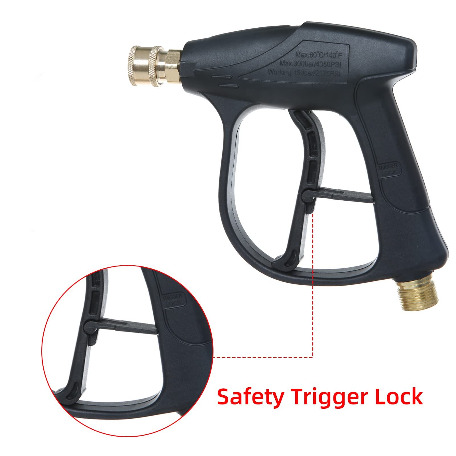 High Pressure Washer Gun Max, Power Washer Short Gun with Quick Connector view 2