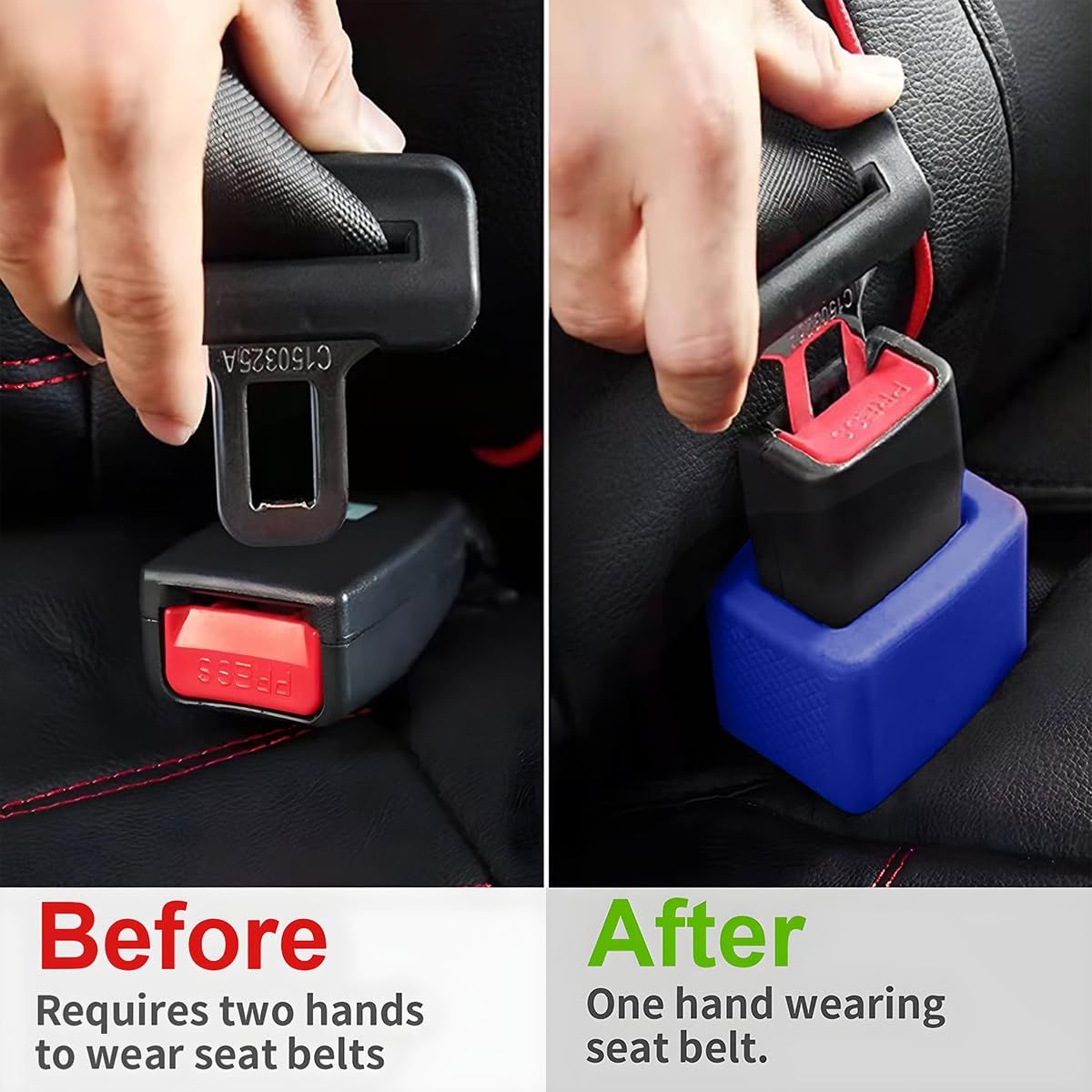 2-pc Seat Belt Buckle Booster Raises Your Seat Belt for Easy Access - Stop view 4