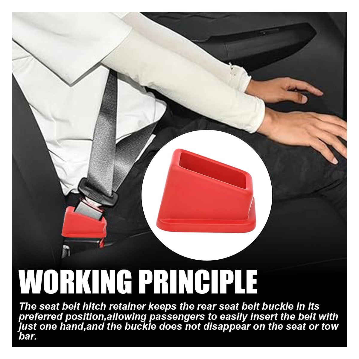 4pc Seat Belt Buckle Holder – Easy Access to The Buckles of Rear Seats - Plug view 2
