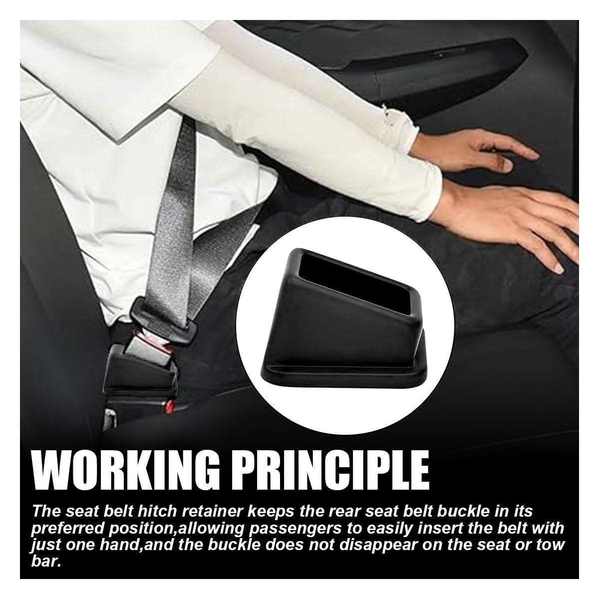 4pc Seat Belt Buckle Holder – Easy Access to The Buckles of Rear Seats - Plug view 5