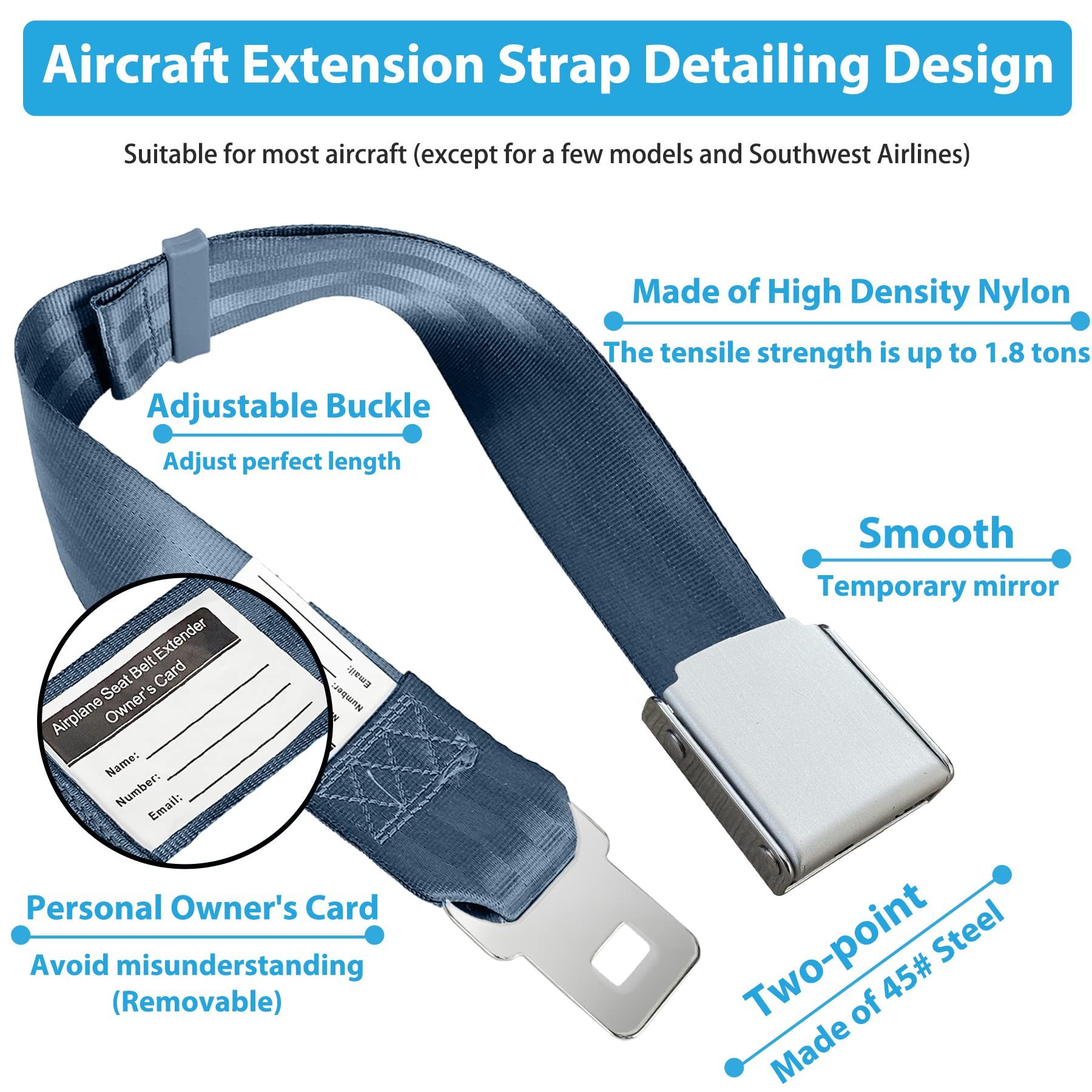 Airplane Belt Extender, Seatbelt Extender eatbelt Extender Adjustable for view 3