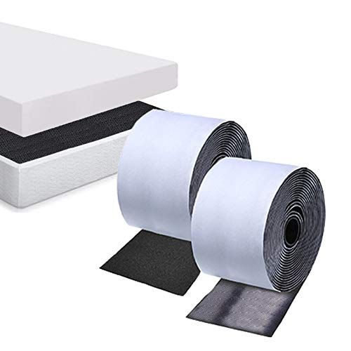 2pc Feet Black Heavy Duty Hook and Loop Tape Adhesive view 2