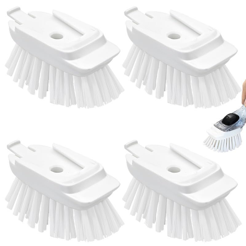 4PC New Brush Refills for New Soap Dispensing Dish Brush - Dish Brush Cleaning