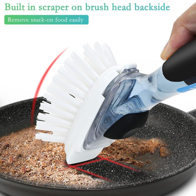4PC New Brush Refills for New Soap Dispensing Dish Brush - Dish Brush Cleaning view 2