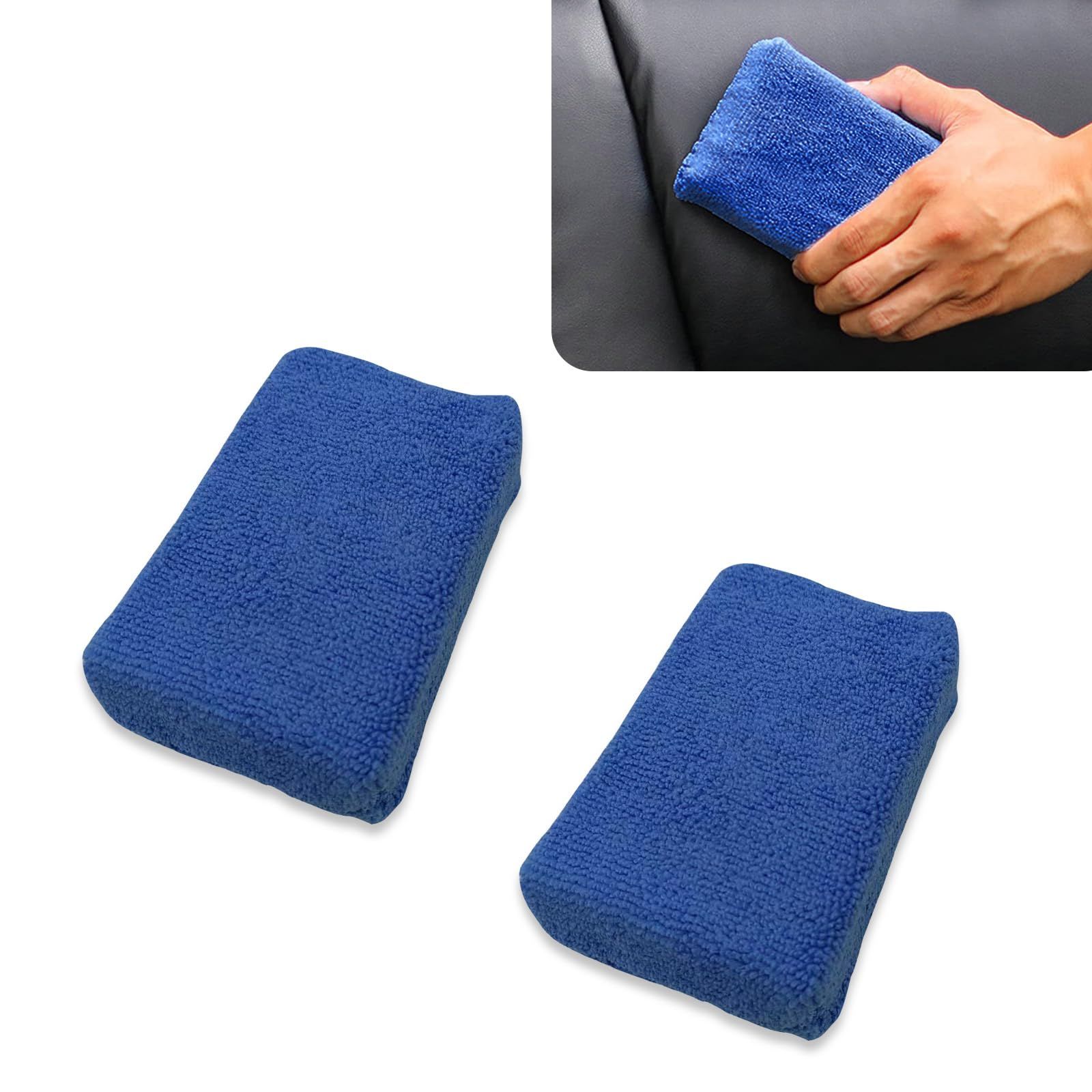 2 PCS Car Wash Wax Wipe, Microfiber Terry Cloth Absorbent Cleaning Sponge view 4