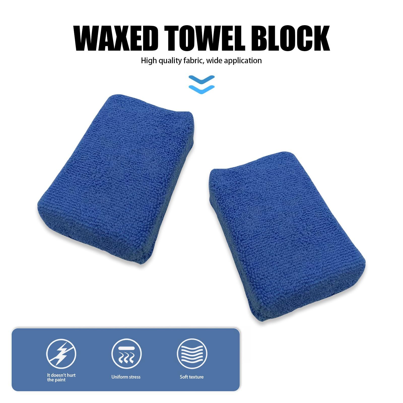 2 PCS Car Wash Wax Wipe, Microfiber Terry Cloth Absorbent Cleaning Sponge view 5