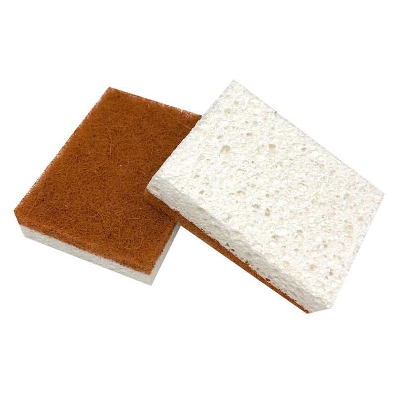 12pc Palm Fiber Scrubbing Sponge with Non Scratch Biodegradable Compostable