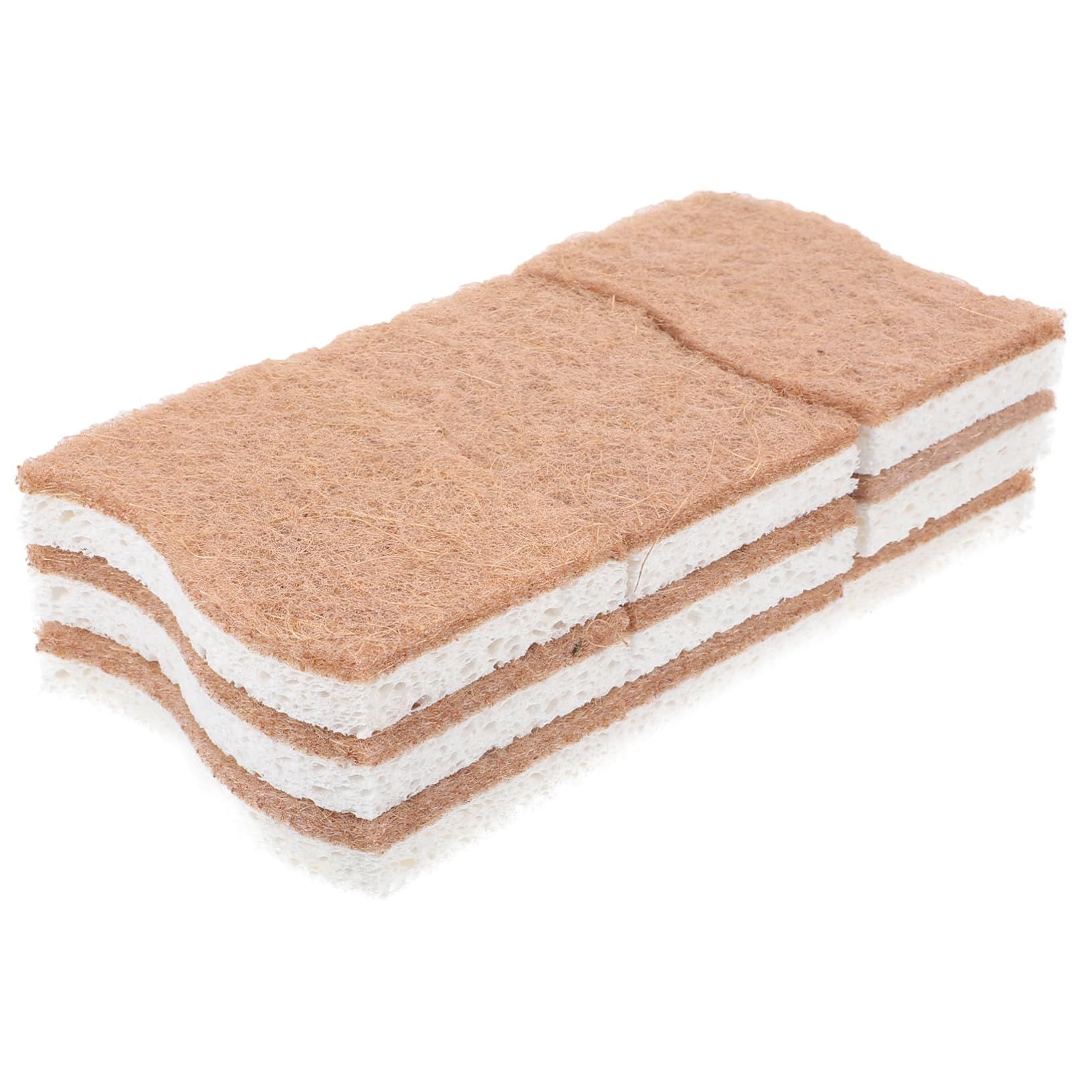 6pc Non-Scratch Scrub Sponge- Natural Sponges for Non-Stick Cookware