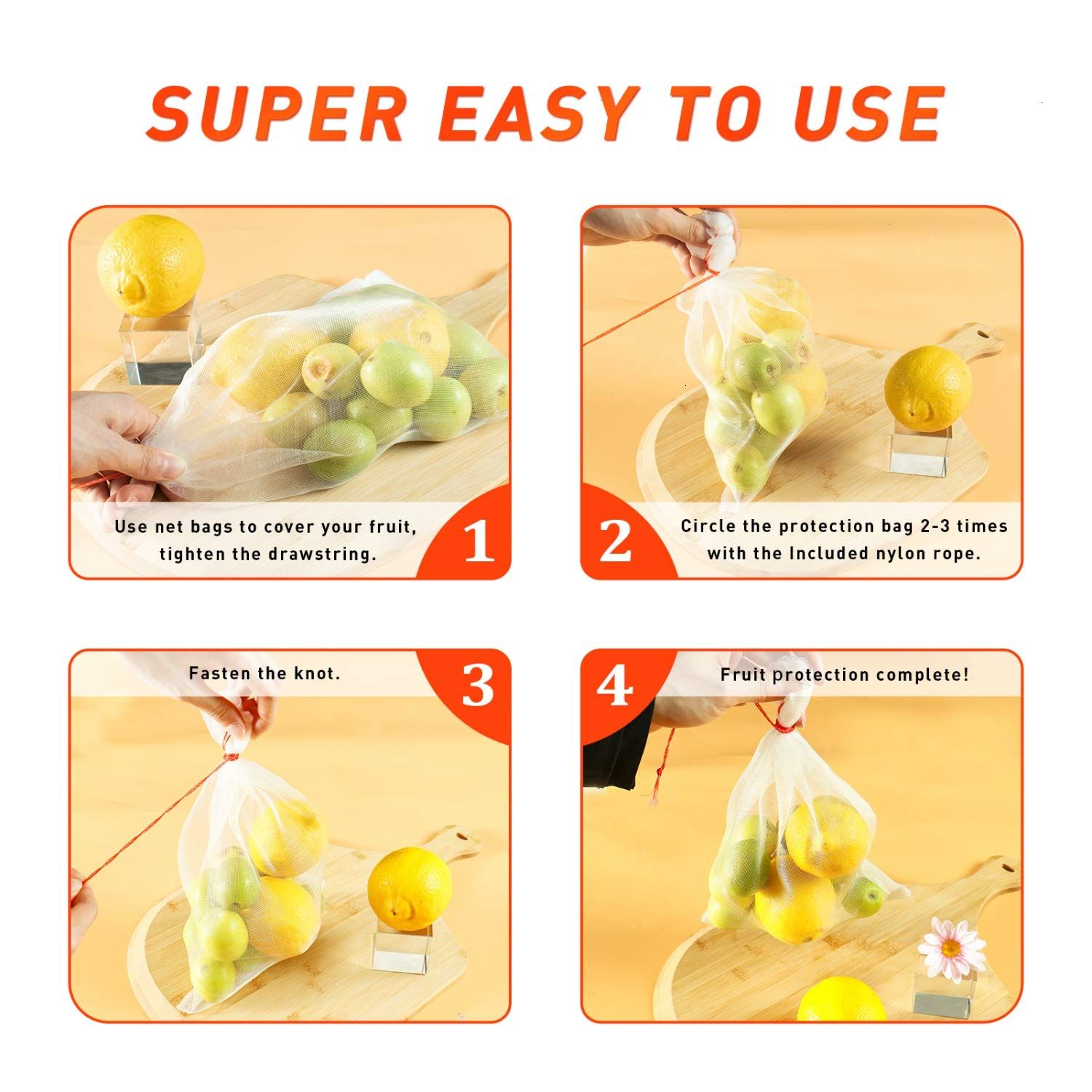 100pc Fruit Protection Bags view 3
