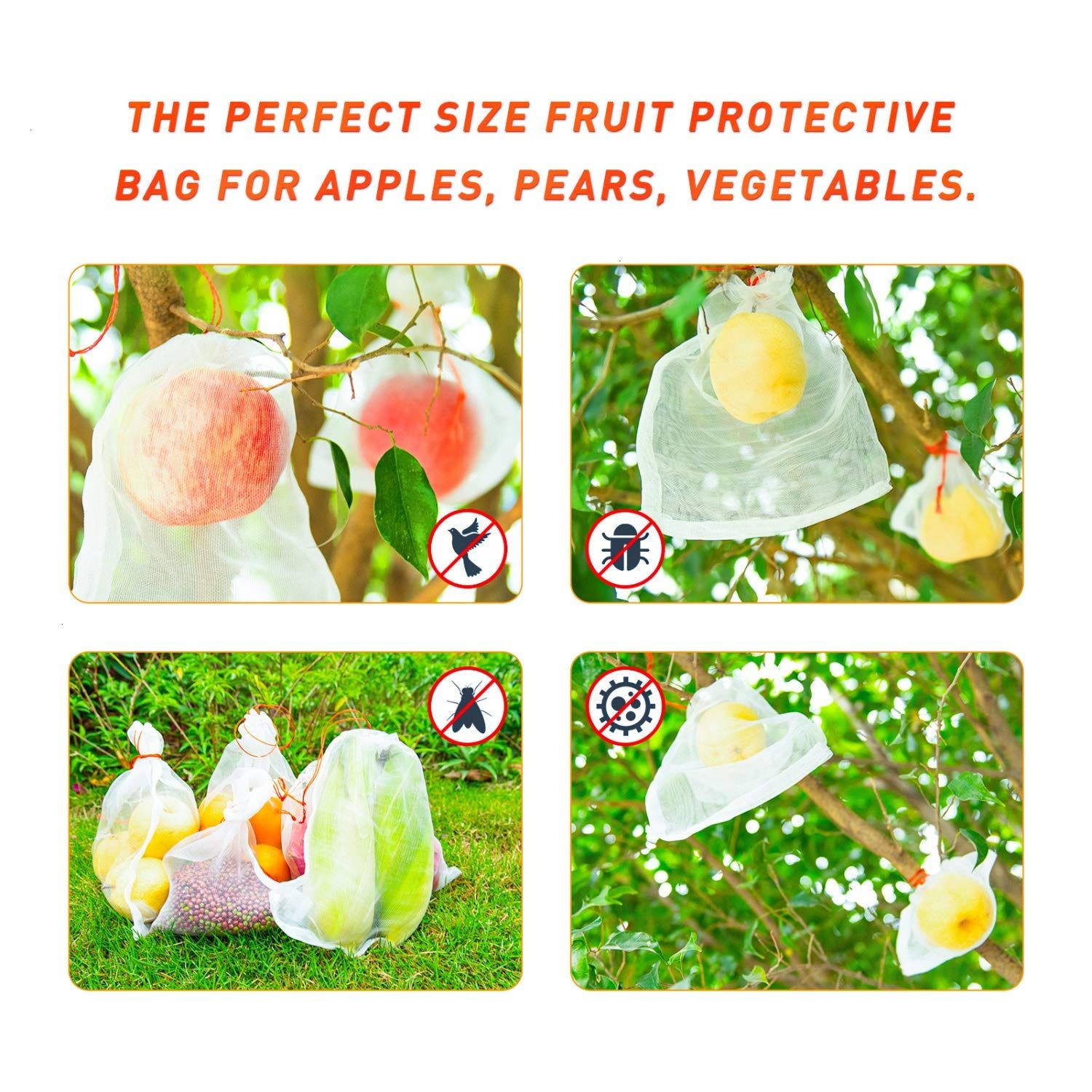 100pc Fruit Protection Bags view 5